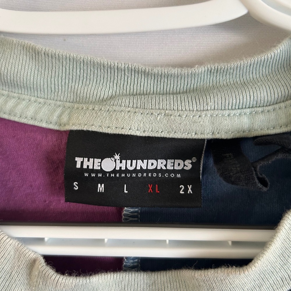 The Hundreds XL‎ Colorblock T Shirt Logo Patch Skateboarding Mens XL Streetwear - Picture 3 of 7